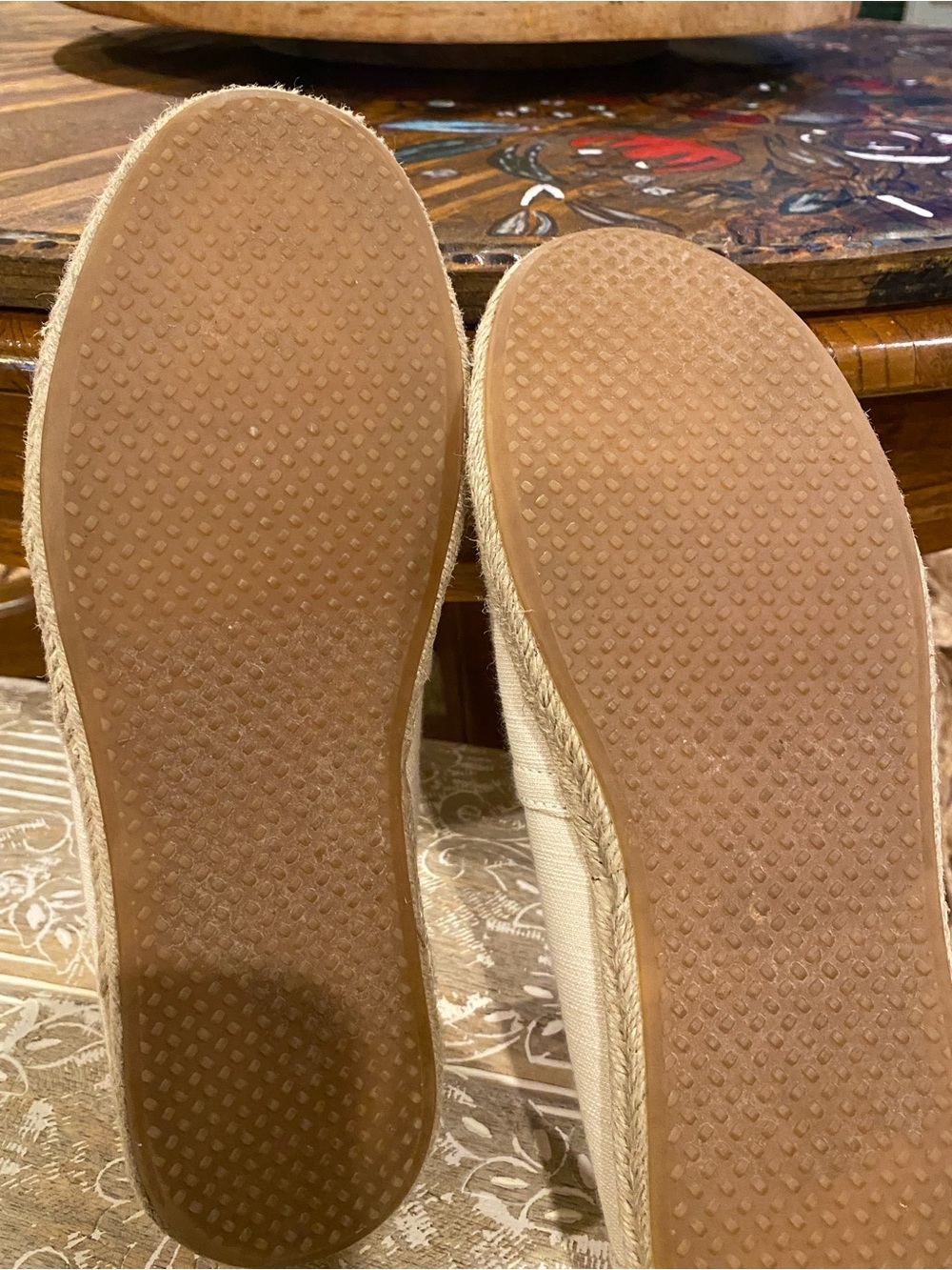 Toms Beige Canvas Espadrille Flats